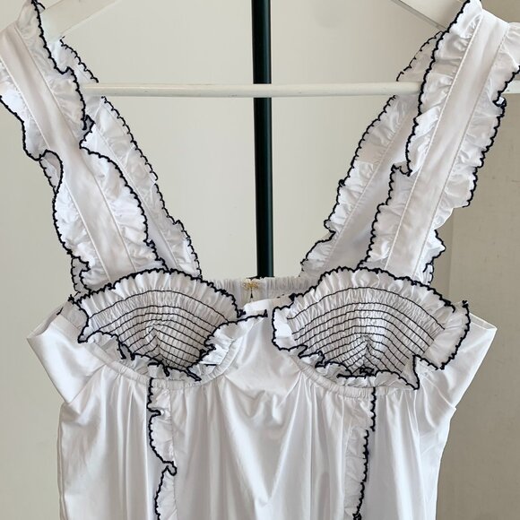 ALEMAIS HAZEL SMOCKED EMBROIDERED MIDI DRESS - Picture 10 of 13